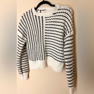 a new day Black and White Striped Sweater